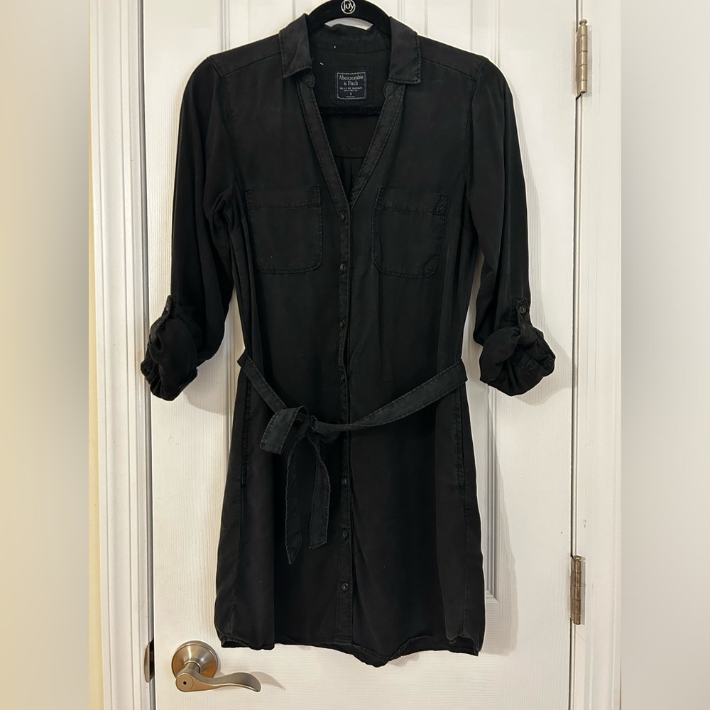 Abercrombie & Fitch Black Belted Cargo Dress